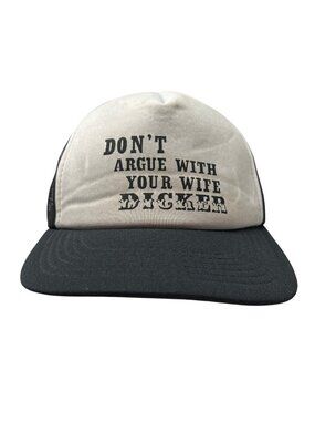 Don't Argue With Your Wife Dicker Vintage Strapback Novelty Trucker Hat Cap 80's